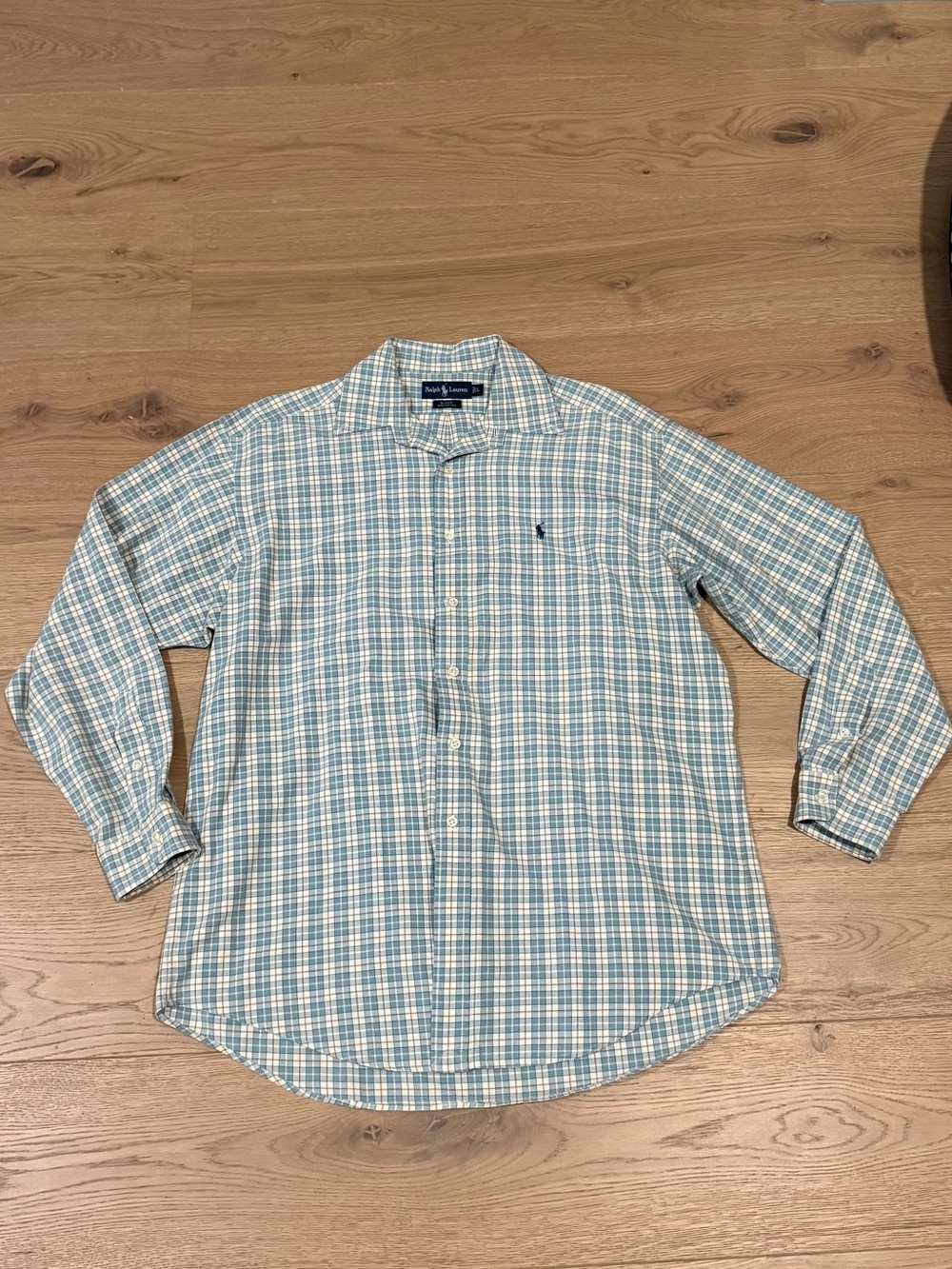 Ralph Lauren Seafoam and White Plaid Blake Button-Down Shirt